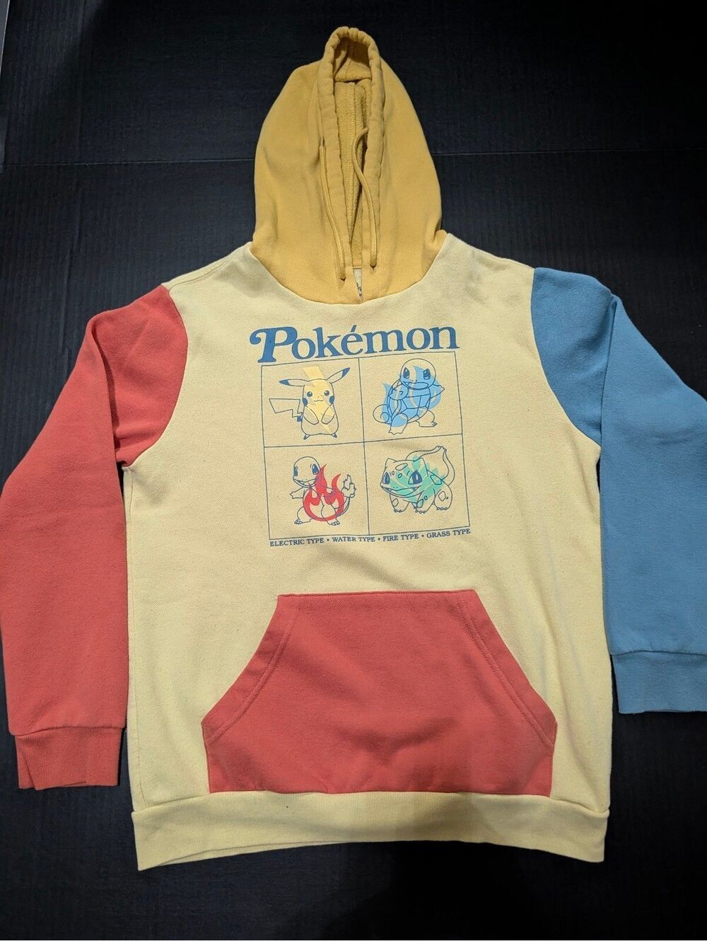 Pokemon Pokémon Pikachu & Gen 1 Starters Color Block Hoodie Men's Small